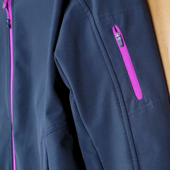 Women's Mondetta Black Fitted Soft Shell Hooded Athletic Jacket Coat - M - Picture 7 of 11